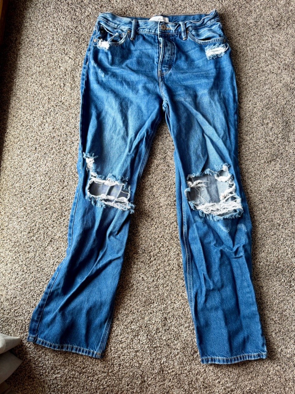 KanCan Blue Distressed Flare Jeans